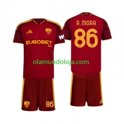 AS Roma Camisola Rodrigo Mora 86 Criança Equipamento Primeiro Manga Curta 2026-2027